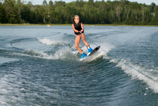 young girl teen wakeboarding