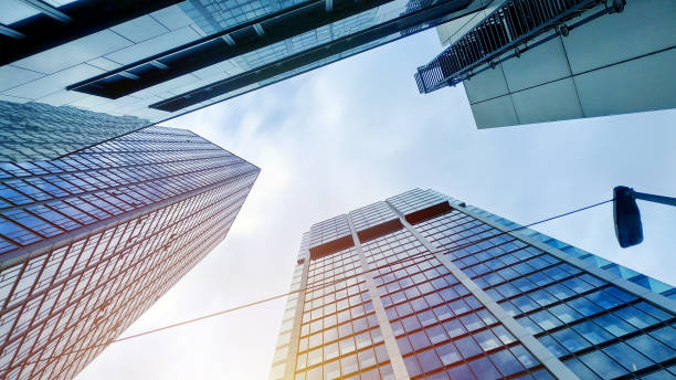 istock Contemporary skyscraper glass building for background usage. Abstract architectural background 1169819913