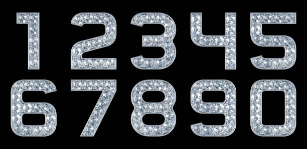 Glamour Numerals. Isolated on black
