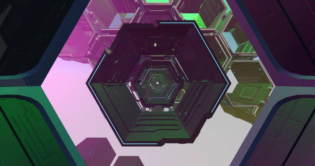 istock Hexagram door of a spaceship. 1169852313