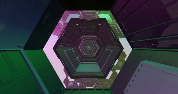 istock Hexagram door of a spaceship. 1169853019