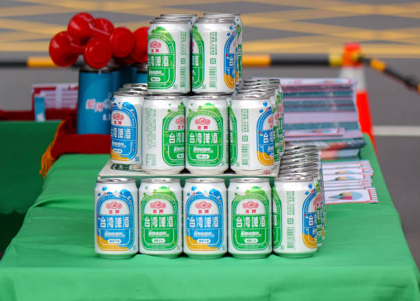 Cans of Taiwan Beer stock photo