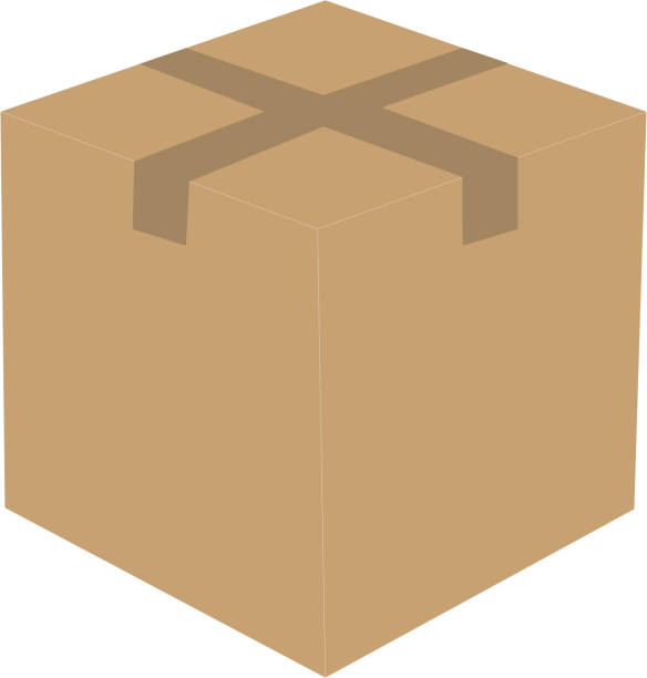 illustrazioni stock, clip art, cartoni animati e icone di tendenza di scatola di cartone isolata su sfondo bianco - cardboard box immagine