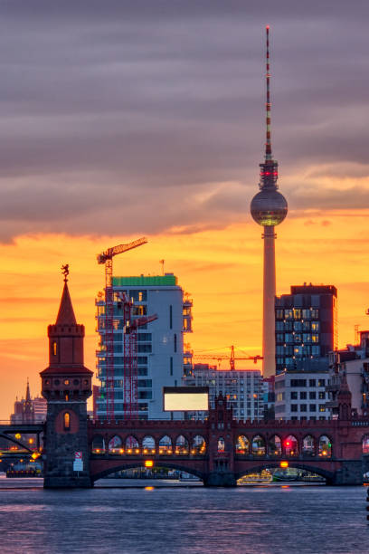 istock Beautiful sunset at the river Spree in Berlin 1169860361