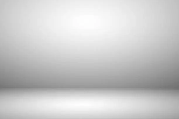 Empty white studio room with light and shadow abstract background. Copy space studio room for present your products.