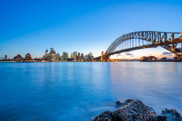istock view of sydney harbor skyline at dusk,Australia 1169870245