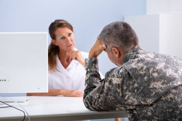 istock Doctor Counseling Soldier Suffering From Stress 1169870529