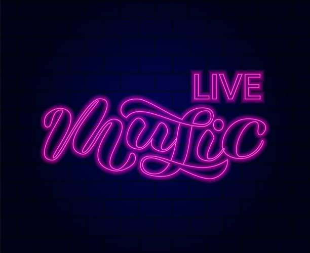 istock Live Music brush lettering. Vector illustration for  banner 1169871806