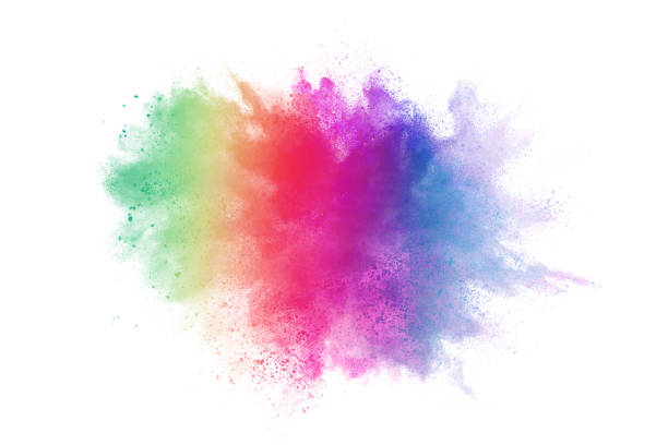 istock Freeze motion of colorful color powder exploding on white background.  Paint Holi. 1169872916