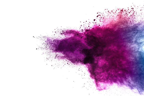 istock Freeze motion of colorful color powder exploding on white background.  Paint Holi. 1169872932
