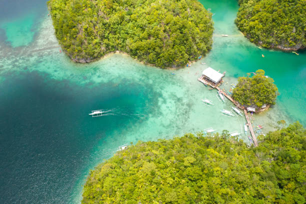 istock Sugba lagoon, Siargao,Philippines. Small islands with lagoons, top view 1169874466