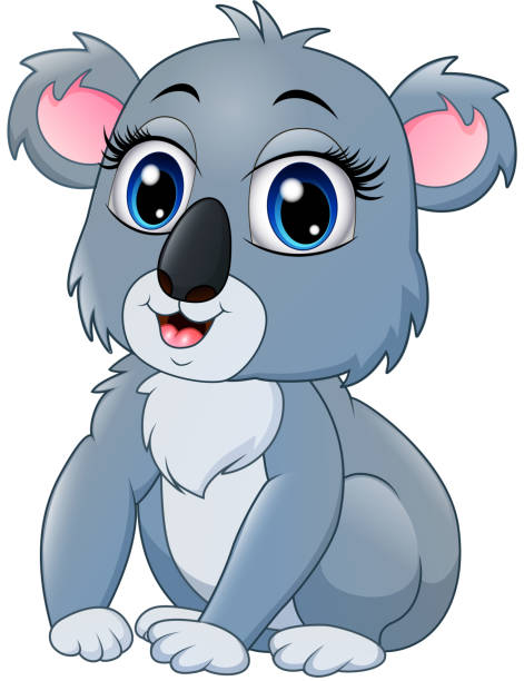 ilustraciones, imágenes clip art, dibujos animados e iconos de stock de dibujos animados koala bastante divertidos - stuffed animal toy koala australia