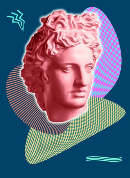 istock Contemporary art concept collage with antique statue head and textures, shapes and elements in a surreal style. Zin art. 1169877732