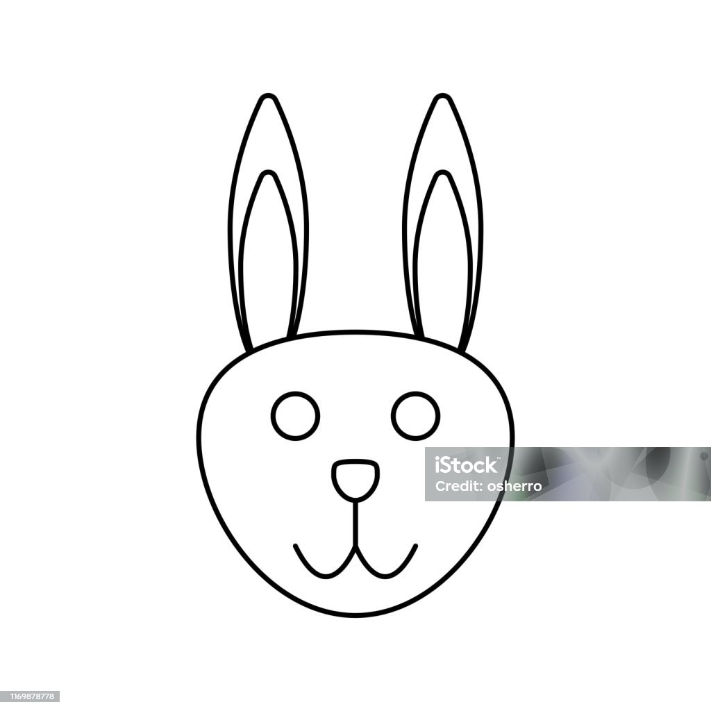Bunny Head Icon Sách Tô Màu Con Thỏ Dễ Thương Hình minh họa Sẵn có ...