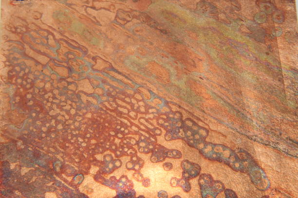 metal copper antique tekstura tło abstrakcyjne scratchy cętkowane tekstury. stare metalowe tło. - copper entertainment industry rough zdjęcia i obrazy z banku zdjęć