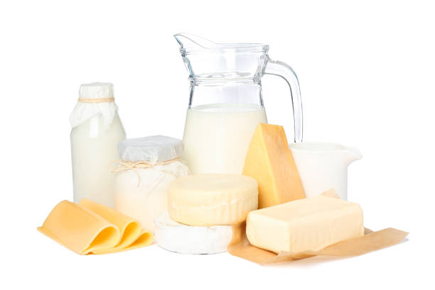 istock Fresh dairy products isolated on white background. Cheese, milk, butter 1169880199