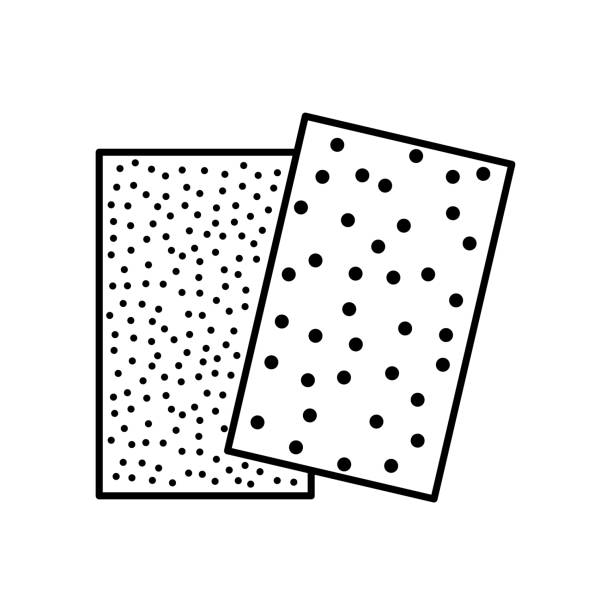 Sandpaper line icon. Black & white illustration of sanding abrasive paper. Glasspaper sheet with grit texture. Isolated object Sandpaper line icon. Black & white illustration of sanding abrasive paper. Glasspaper sheet with grain texture. Isolated object rubber rocks stock illustrations