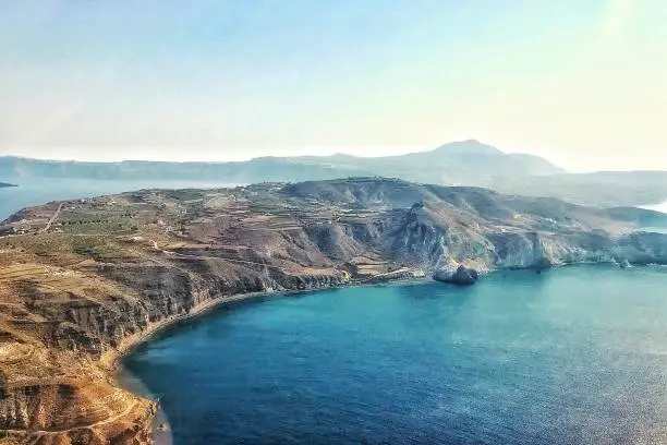 Photo taken on the Helicopter ride at Santorini Greece