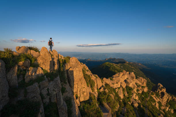Successful hiker enjoying the view