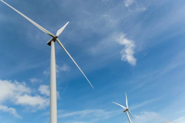 istock Wind turbine with nice blue sky on background 1169886333