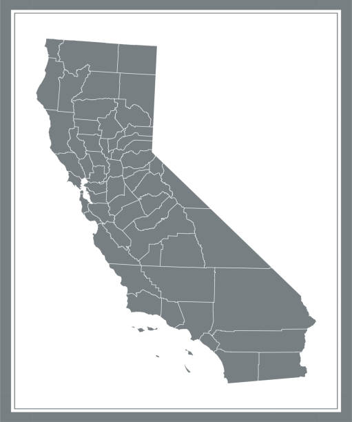 ilustrações de stock, clip art, desenhos animados e ícones de california counties map - mt lassen