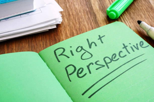 istock Success Right Perspective handwritten sign in the green note pad. 1169888379