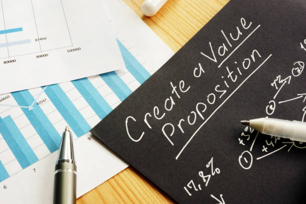 istock Create a Value proposition sign and business graphs. 1169888456