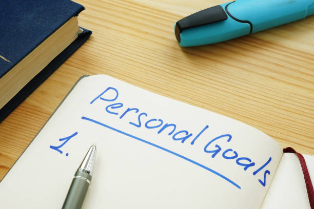 istock Personal goals list in the diary and pen. 1169888478