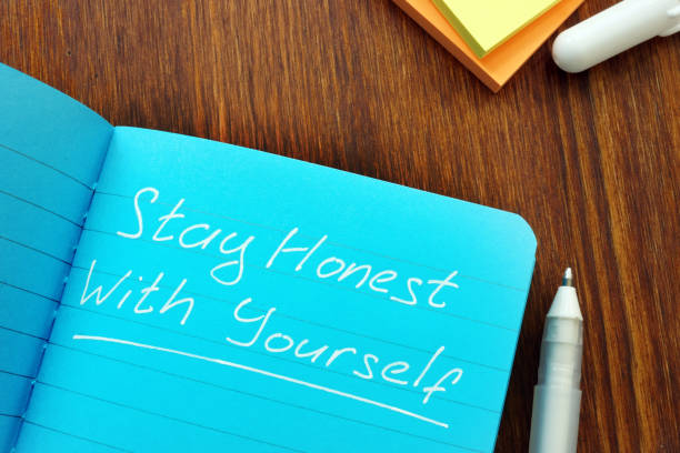 istock Stay honest with yourself words in the diary. 1169888558