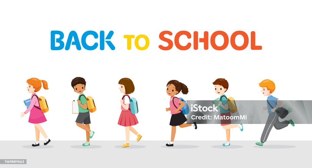Ilustración de Niños Corriendo Y Caminando De Regreso A La Escuela En Fila y más Vectores Libres de Derechos de Niño - iStock Ilustración de Niños Corriendo Y Caminando De Regreso A La Escuela En Fila y más Vectores Libres de Derechos de Niño - iStock
