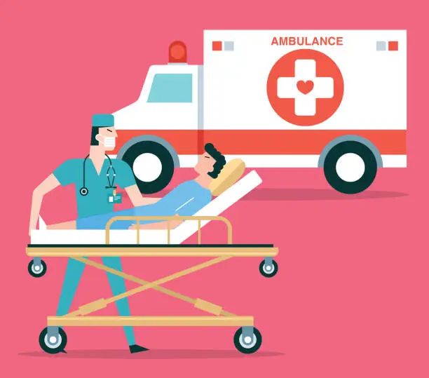 Vector illustration of Emergency medical services or Rescue medical