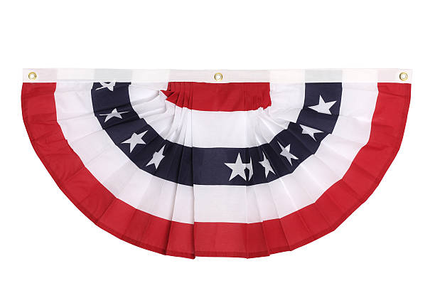 istock Flag with red white and blue circles and white stars on blue 116989577
