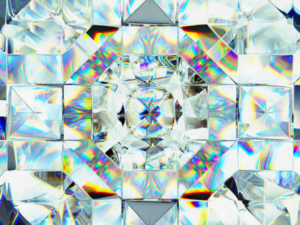 istock diamond structure extreme closeup and kaleidoscope. top view of round gemstone 3d render, 3d illustration 1169896594