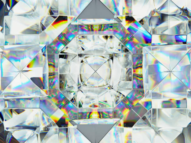 istock diamond structure extreme closeup and kaleidoscope. top view of round gemstone 3d render, 3d illustration 1169896648
