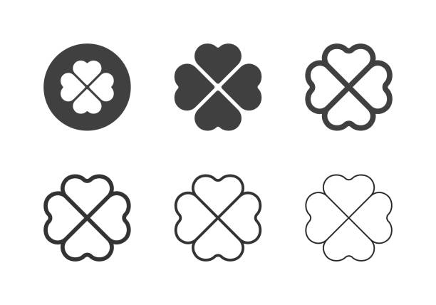 Clover Leaf Icons - Multi Series vector art illustration