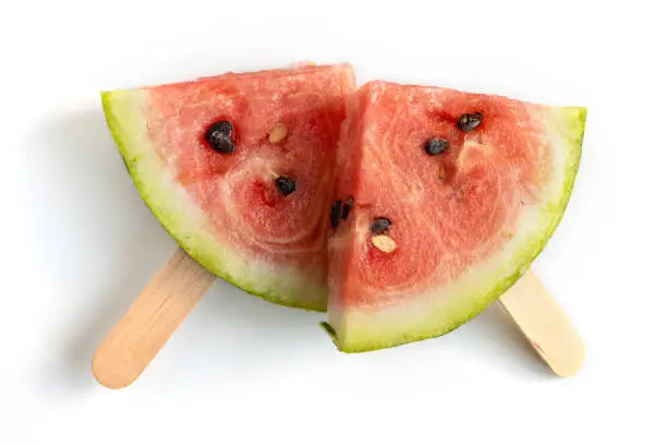 Photo of Water Melon Fruit Popsicle. Watermelon Slice Flat