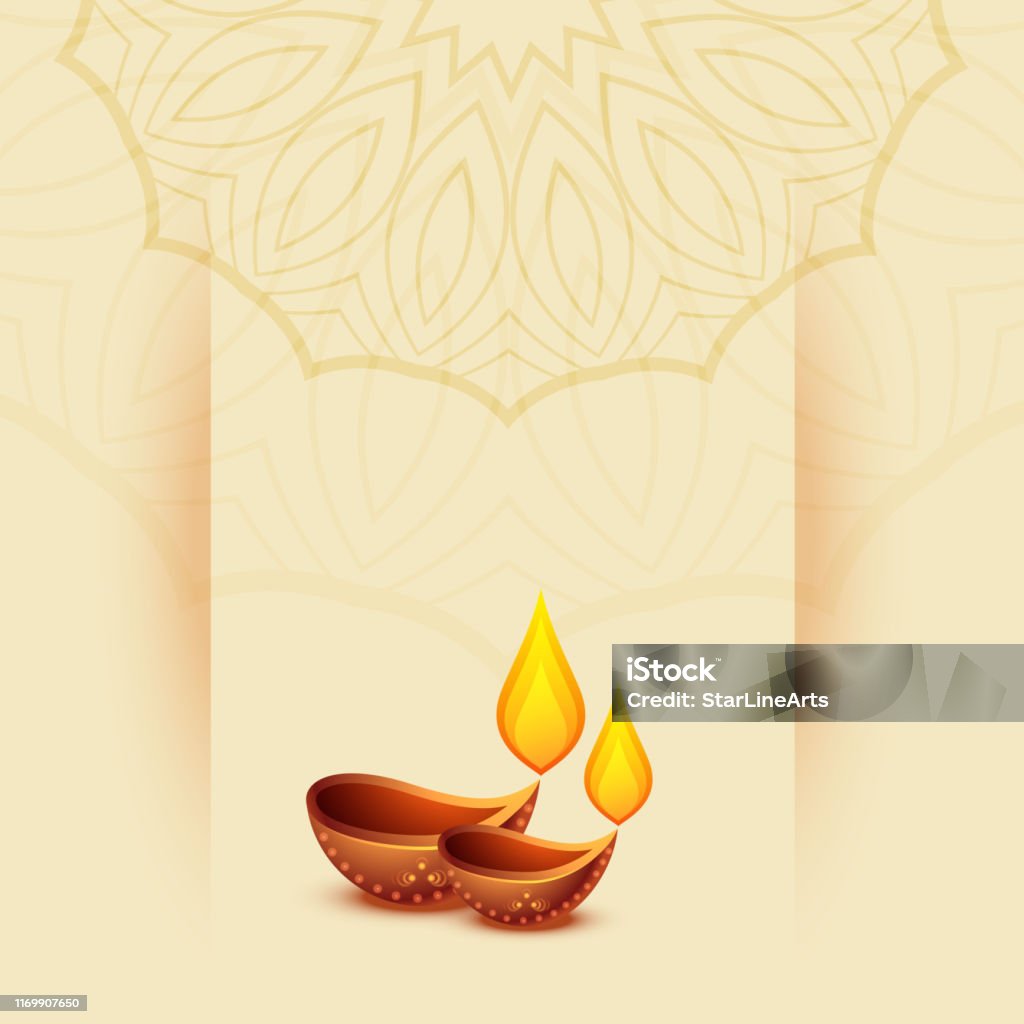 Happy Diwali Oil Diya Beautiful Background Design Stock ...