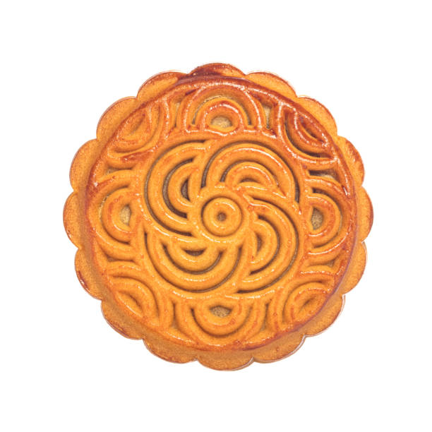 istock Chinese mooncake isolated on white background by top view. 1169910805