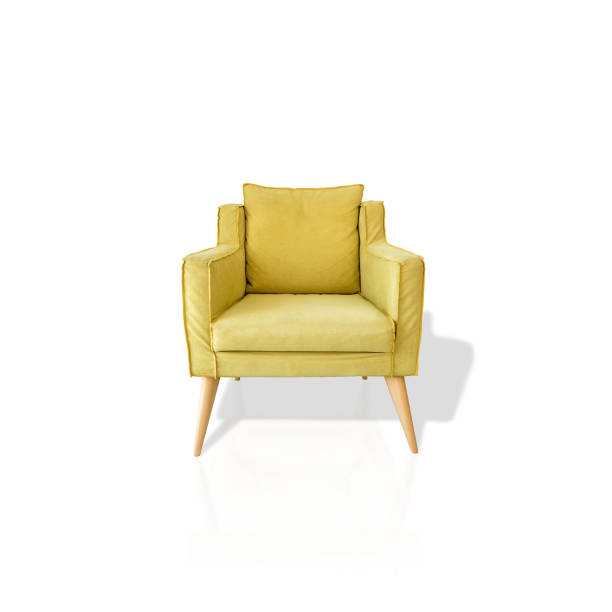 istock Comfortable yellow armchair isolated on white background. Home interior concept. 1169912076