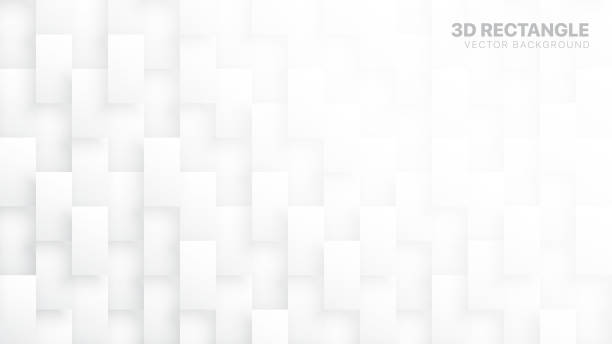 3d vektor rechteck blockiert konzeptionelle tech white abstrakte hintergrund. abstrakte weiße breite tapete. leichte subtile textur - halbwände stock-grafiken, -clipart, -cartoons und -symbole