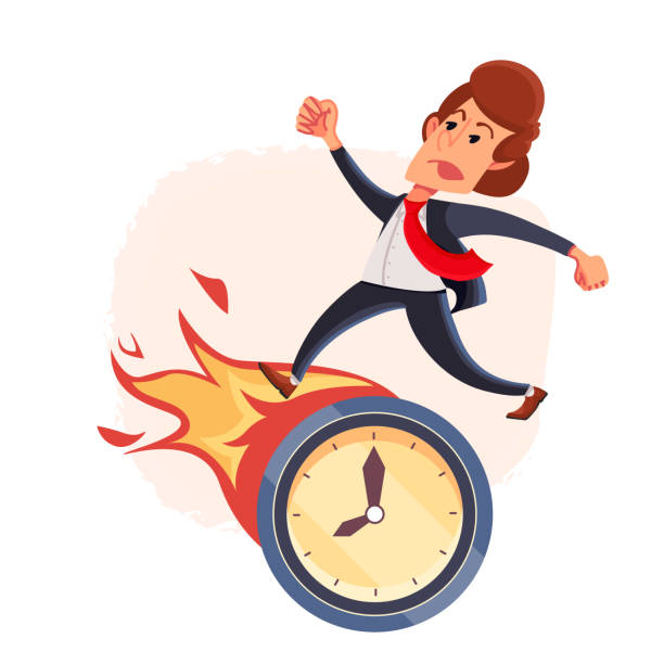 istock The businessman is late to complete the task on time. Deadline. Time is burning. 1169920461