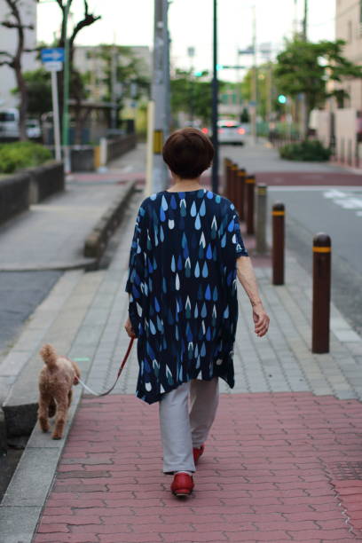 istock A woman walking with a dog 1169920987