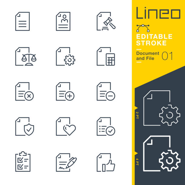 Lineo Editable Stroke - Document and File line icons Vector Icons - Adjust stroke weight - Expand to any size - Change to any colour finance symbols stock illustrations