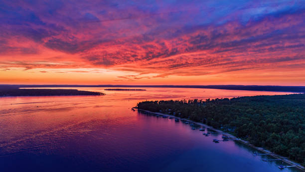 istock Flag Point, Higgins Lake Fiery Sunset 1169927868