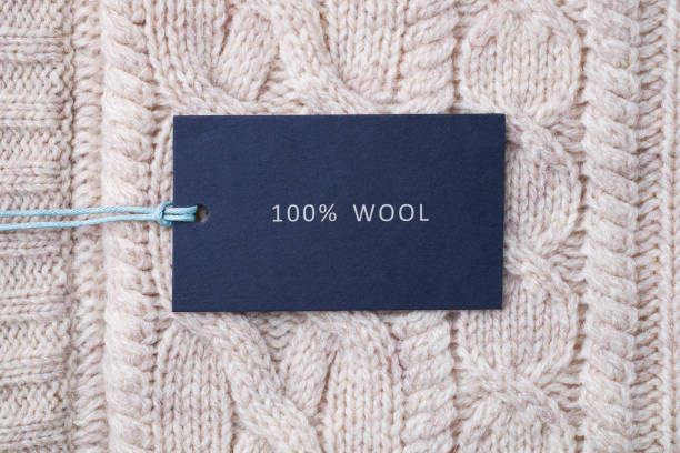 istock Tag composition of clothing on knitted texture background 1169934685
