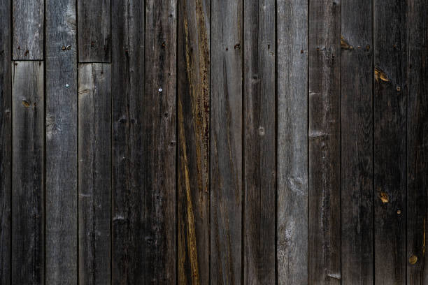 Natural Old Wooden Fence Background stock photo