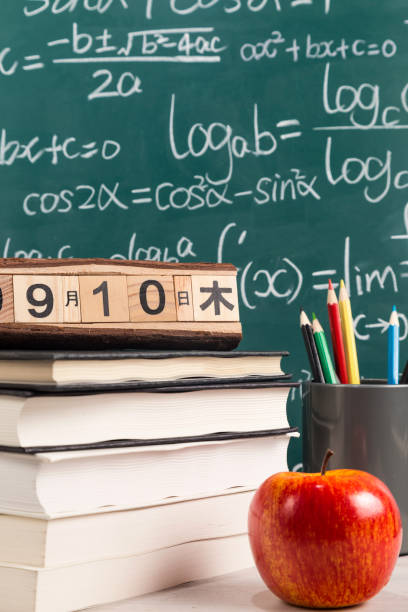 istock The desk in front of the blackboard 1169943088