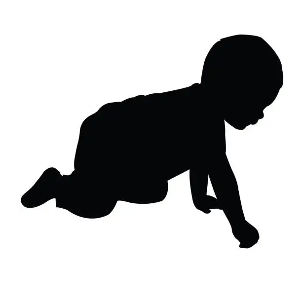 Vector illustration of A child body silhouette vector