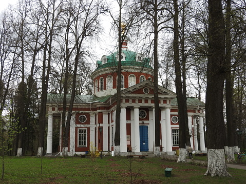 The Grebnevo estate in the Moscow region, the design elements of the buildings and churches Park
