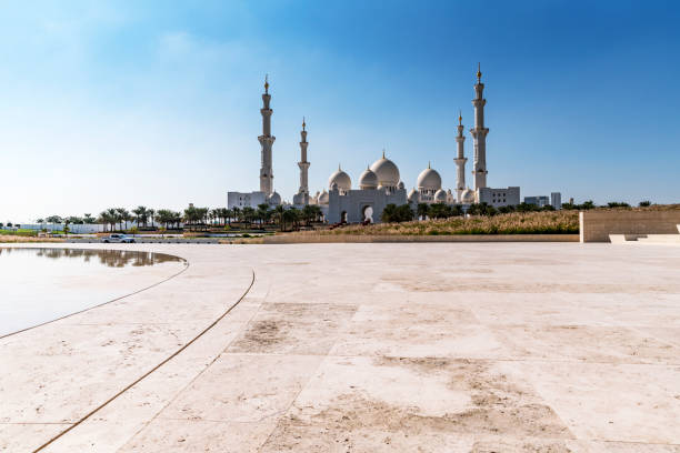 셰이크 자예드 그랜드 모스크 아부다비 (아랍에미리트) - minaret international landmark national landmark sheikh zayed mosque 뉴스 사진 이미지